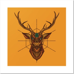 Geometric Manda Deer Posters and Art